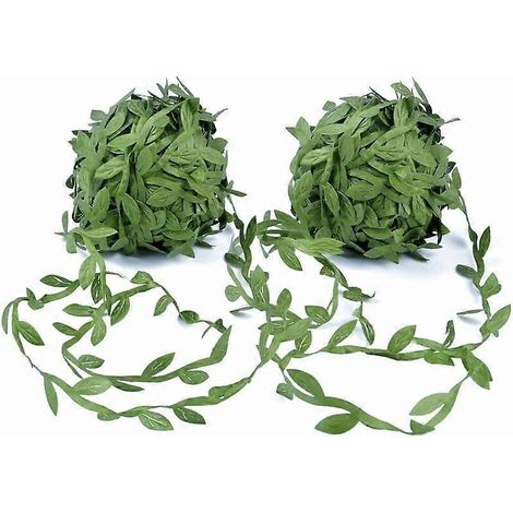 rouleaux de guirlande de feuilles artificielles en ruban, feuilles vertes, fausses feuilles de lierre pour décoration murale de mariage à faire soi-même (40 m) (1/5)