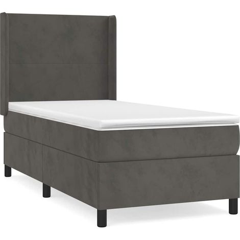Maison Exclusive - Boxspringbett mit Matratze Dunkelgrau 90x200 c (1/5)