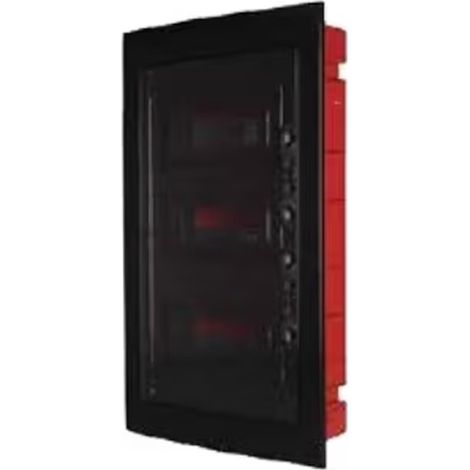 ETTROIT Centralino elettrico da incasso 24 moduli IP40 nero con portello trasparente fumè - DB110924B