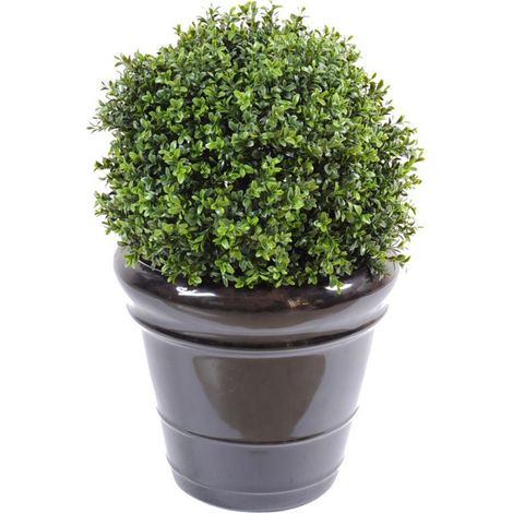 Plante artificielle haute gamme Spécial extérieur / Buis artificiel boule UV - Dim : H.45 x D.30 cm