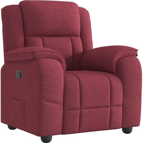 Maison Exclusive - Sillón reclinable de tela rojo tinto