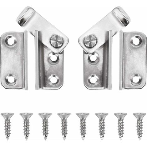 royaluxe - Loquet Porte Cadenas Moraillon Droite et Gauche Verrou de Porte à Pêne Coulissant en Acier Inox Crochet Antivol Loquet de Verrouillage de Boucle 2pcs (1/5)