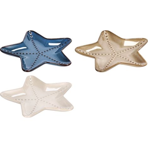 Ad Trend Piattino in Ceramica Stella Marina D 21 Cm Ass.– Piatto Decorativo Mare 1 Pz