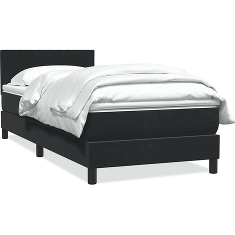 Boxspringbett mit Matratze Schwarz 80x220 cm Samt