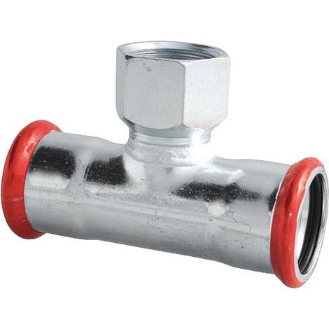 Raccord a sertir acier C T reduit (fem/fem/fem) 54x1/2"x54 mm, Contour M
