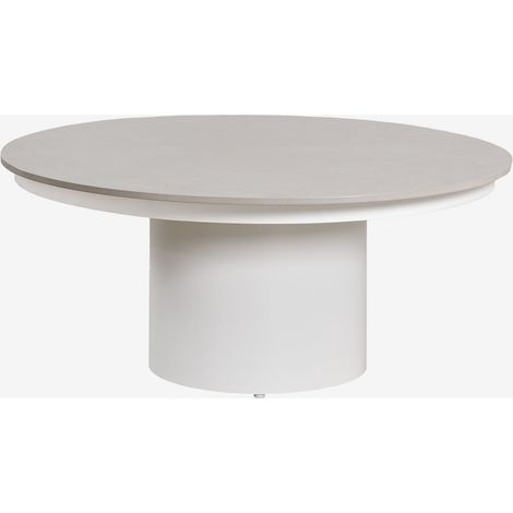 SKLUM Runder Gartencouchtisch Ø90 cm aus Sinterstein und Aluminium Anturio Grau                                  