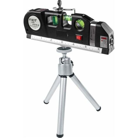 Niveau à bulle Niveau Laser Ruban À Mesurer Multifonctionnel 2.5m - Règle De Bande Standard Et Métrique Avec Trépied En Métal Rétractable (1/5)