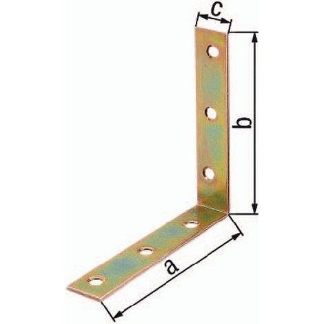 Stuhlwinkel L.60 x 60mm B.16mm S.1,75mm STA galv.gelb verz.Loch-D.5,5mm GAH