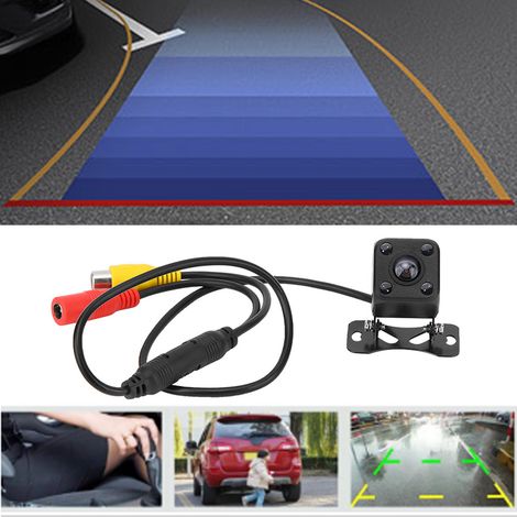Caméra de recul haute définition pour voiture avec vision nocturne IP67 et moniteur de recul avec 4 LED lumineuses (1/5)