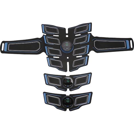 Ceinture d'électrostimulation musculaire abdominale, stimulateur pour l'entraînement des muscles des bras et des jambes, équipement de fitness bleu (1/5)
