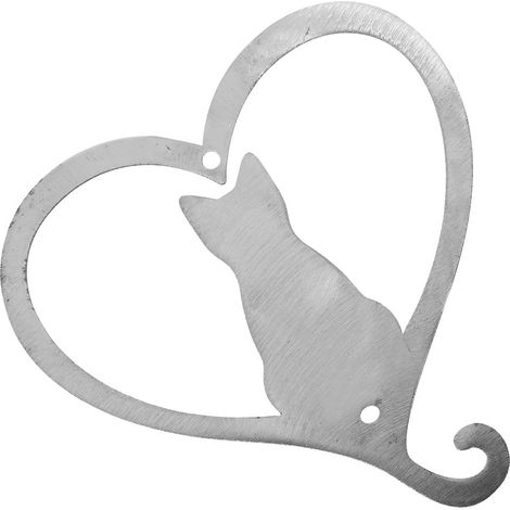 Hängendes Katzenornament aus Eisen mit Herzform einzigartige