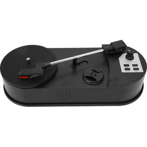 Mini platine vinyle portable avec convertisseur USB vers MP3, compatible 33 et 45 tours, et sortie stéréo 3,5 mm. (1/5)