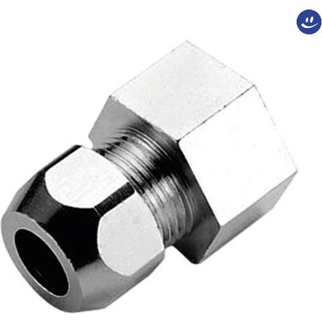 Raccordo Diritto Femmina a Tenuta Ptfe per Tubo Rame Cromato 2021 23 810CR