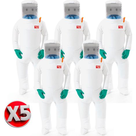 Ansell – Lot de 5 combinaisons scaphandres MICROGARD 2500 PLUS – Protection contre produits chimiques et agents biologiques – Taille L