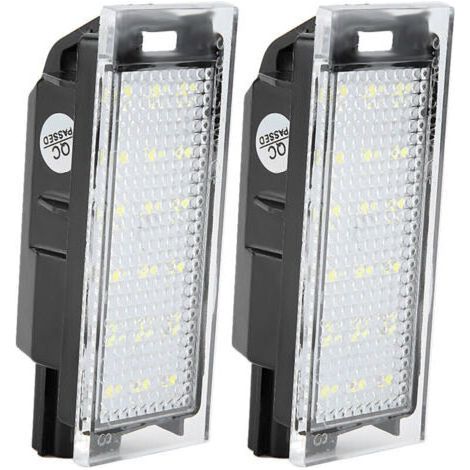 LED Plaque d'Immatriculation,2 pièces LED Éclairage Plaque Immatriculation Ampoules,Super Brillant CanBus Pas d'Erreur Feux Arrière pour Clio Espace Laguna Megane (1/4)