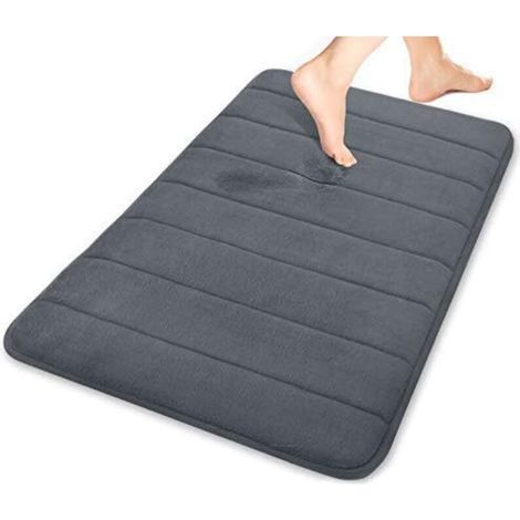 Tapis de bain en mousse à mémoire de forme grand format 50 x 80 cm (Gris foncé)