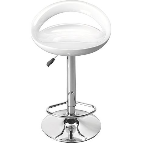 Tabouret haut Disco coque échancrée blanc - Lot de 2 - Maxiburo (1/4)