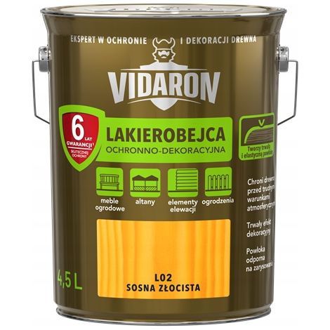 Vidaron lösemittelbasierte Lackbeize 4,5 l L02 Goldkiefer 1 Stück