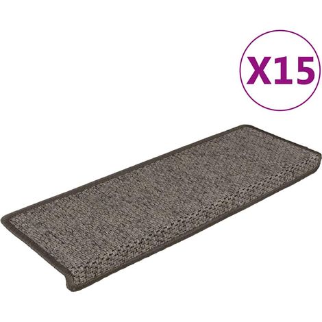 Selbstklebende Treppenteppiche 15 Stk 65x21x4 cm Grau und Beige