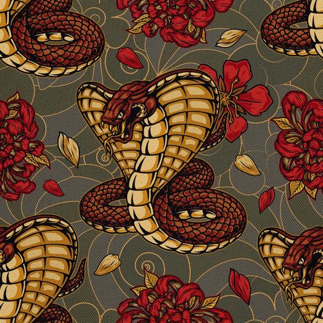 Tissu d'extérieur Oxford à motif de serpent cobra (1/5)