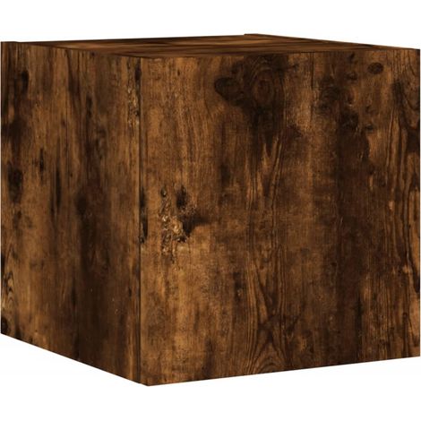 Mobile TV multimediale scaffale per televisione televisione buffet sala da pranzo soggiorno camera da letto a parete con luci LED rovere affumicato 30,5 x 35 x 30 cm marrone 020027978