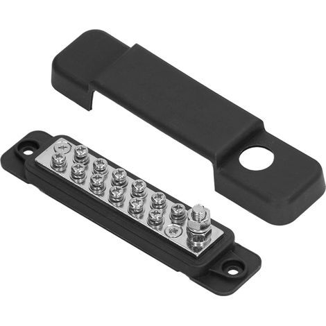 Bloc de distribution électrique 12 bornes pour véhicule de loisir et bateau 48V 150A avec protection noire (1/5)