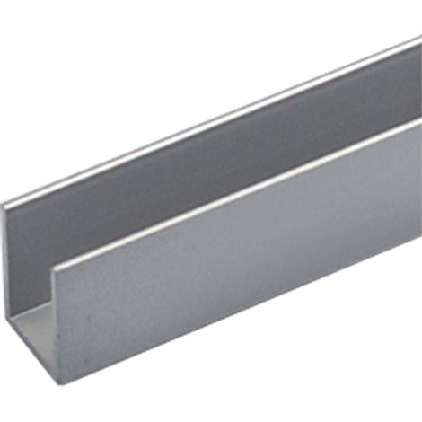 Profilo per fai da te tipo 'u' in alluminio anodizzato - Misure: mm 8 x  8 x  1 - mt 2 - Colore: Argento - 10 pz