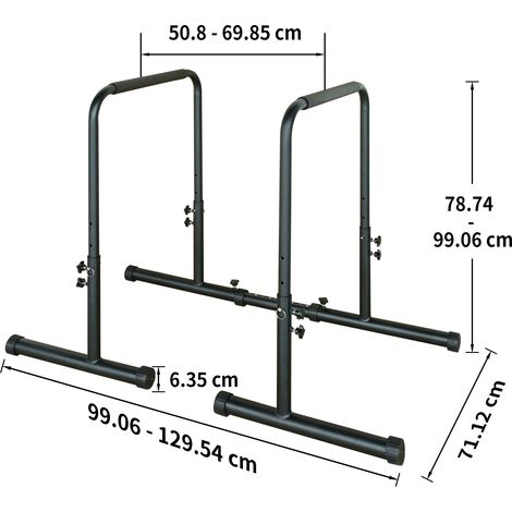 Station de dip réglable hauteur 78,74–99,06 cm capacité 249 kg,installation simple adaptée à la maison et salle de sport. (1/5)