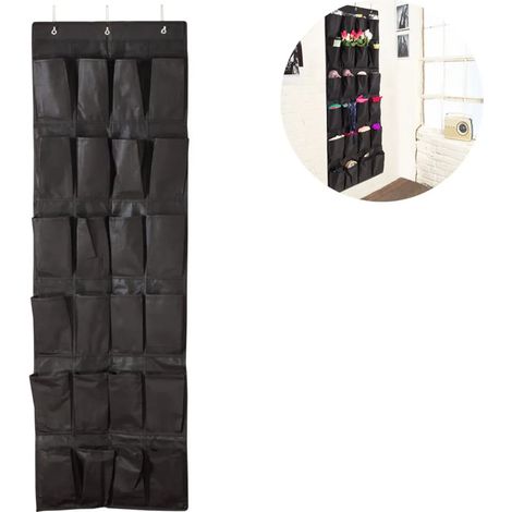 Rangement de chaussures suspendu derrière la porte, sac de rangement pour chaussures, grande capacité 24 compartiments (1/5)
