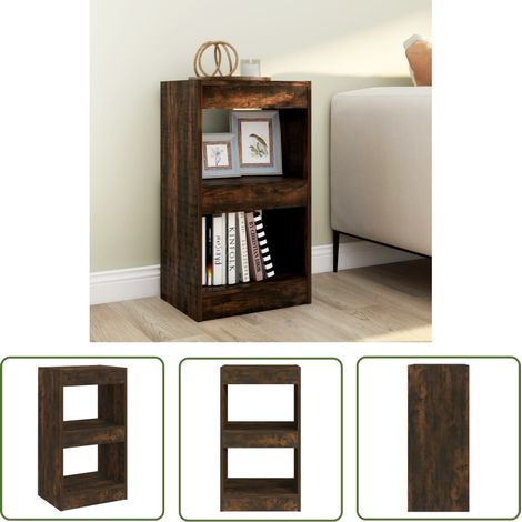 The Living Store Bibliothèque/Séparateur de pièce Chêne fumé 40x30x72 cm - Bibliothèque - Étagère - Meuble Salle Séjour - Mobilier Intérieur - Séparateur De Pièce (1/5)