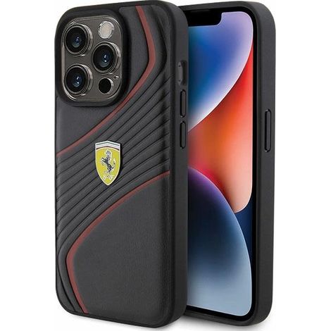 Ferrari FEHCP15LPTWK iPhone 15 Pro 6,1 Zoll schwarze/schwarze Hartschalen-Schutzhülle mit Twist-Metal-Logo (1/5)