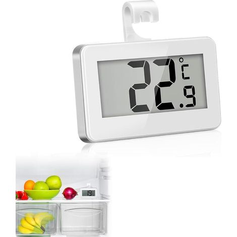 Thermomètre Numérique Mini pour Réfrigérateur, Thermomètre étanche, Thermometre Frigo Digital pour Congélateur avec Crochet, Écran Acl Facile À Lire, Idéal pour Maison et Bureau (1/5)