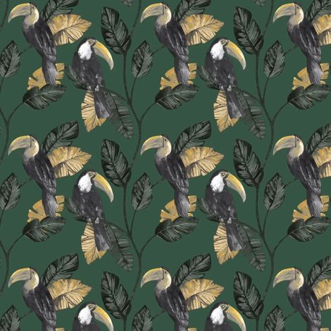 Holden Decor Premium Tiki Green Wallpaper Bird Jungle Paste The Wall Botanical (1/4)