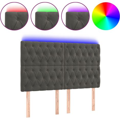 Maison Exclusive - Testiera a LED GrigioScuro 144x7x118/128cm in Velluto (1/5)
