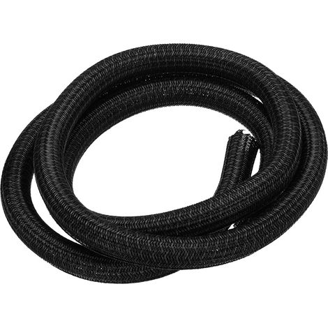 Gaine Cable Tressée Fendue 13mm Id 1,5Mètre en Pet Noir (1/5)