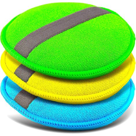 Juego de almohadillas de pulido de microfibra – 3 unidades de 130×25 mm – para pulir, encerar, limpiar lacas y sellar – aplicación manual para el cuidado interior y exterior del automóvil – lavables y