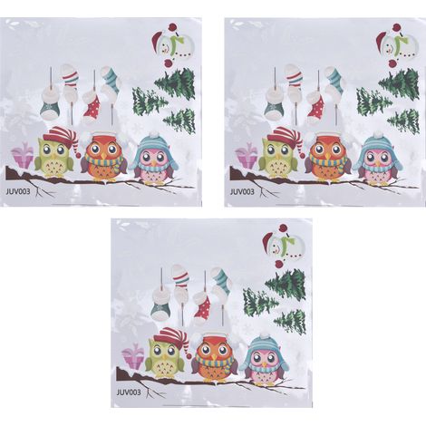 3 Autocollants PVC Hiboux Cartoon sur Branche - Déco Adhésive pour Chambre et Salon (1/5)
