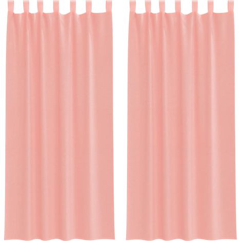 Rideaux en voile avec passe-tringles 2 pcs rose CFW97005 (1/5)