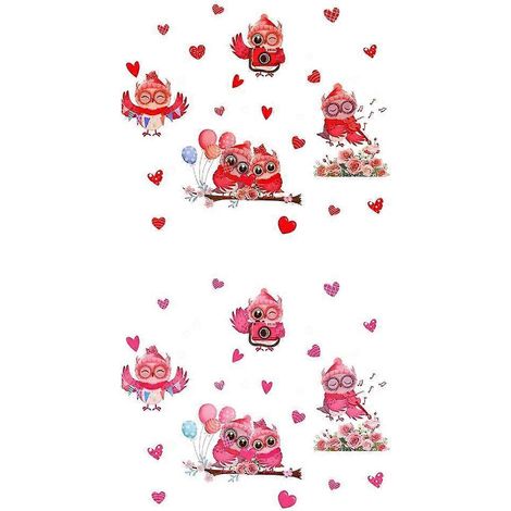 Autocollants décoratifs pour fenêtres à faire soi-même : cœurs et hibou pour la Saint-Valentin (1/4)