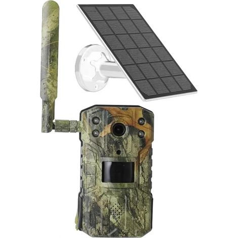 Caméra Faune Sauvage Caméra Solaire Étanche for La Chasse Et Les Sentiers, 20M, Détection De Mouvement PIR, for Faune, 4K, 14mp, Carte SIM 4G, Vision Nocturne 30M Fiable Précise(A Set add 128G) (1/5)