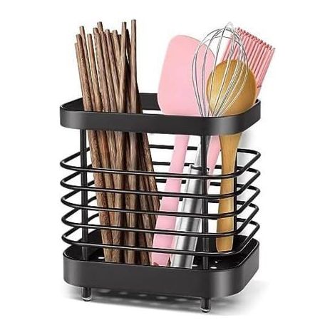 10x7.5x10.5cm Porte Ustensiles Cuisine Acier, Égouttoir à Couverts Cuisine en Acier inoxydable, Égouttoir à Vaisselle pour Baguet (1/4)
