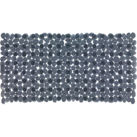Wenko – Tapis de bain antidérapant 71x36cm – PVC anthracite – Ventouses pour adhérence optimale – Sécurise baignoire et douche (1/3)