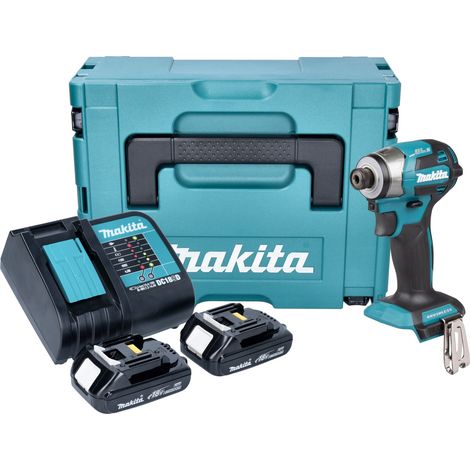 Llave de impacto sin cable Makita DTD 173 SYJ 18 V 180 Nm 1/4" sin escobillas + 2x batería recargable 1,5 Ah + cargador + Makpac