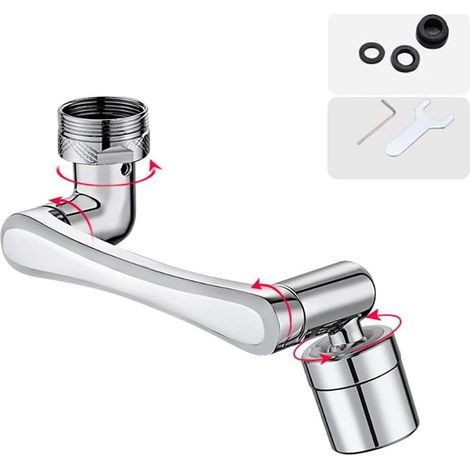 Wasserhahn-Luftsprudler, 1440° schwenkbare Verlängerung, Wasserhahnaufsatz, 2-Wege-Wasserauslass, Universal-Wasserhahn, Messing-Diffusor für Küchenspüle und Badezimmer, 20/22/24 mm