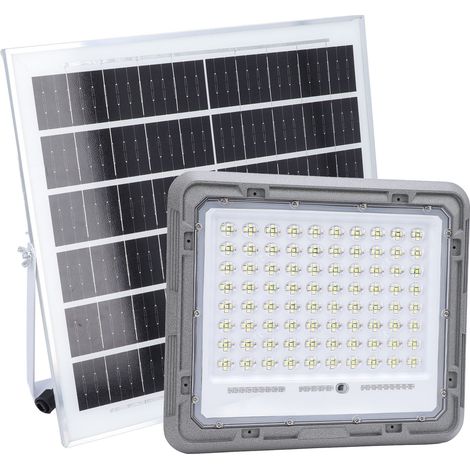 Projecteur solaire extérieur étanche IP66 300 W, 240 LED, avec télécommande, pour mur, porche ou abri de jardin. Batterie 10 000 mAh. (1/5)