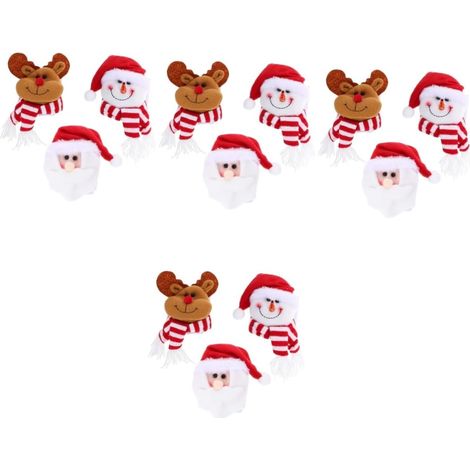 4 Ensembles Décorations De Rideaux Thématiques De Noël Boucles De Rideaux Cartoon Père Noël Bonhomme De Renne Accessoires pour Décorer Fenêtres Et Portes 3 Pièces 4