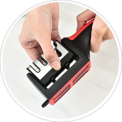 Professioneller Messerschärfer, 4-in-1 Küchenschärfer mit rutschfester Basis, Messerschärfer für Küchenmesser und Scheren (1/4)