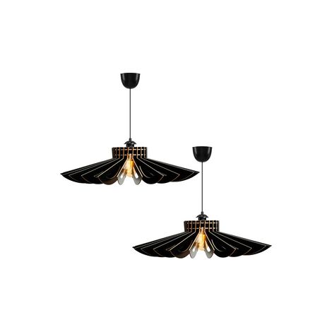 WellHome Juego de 2 Lámparas de techo 45 cm. negro, tipo E 27 Max 45 - 60 W