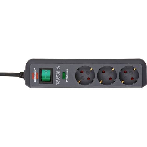 Brennenstuhl 1158810315 Multipresa con protezione da sovratensioni 3 scomparti Nero 1 pz.