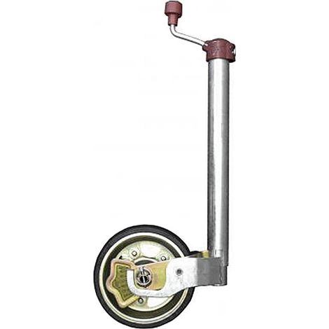 AL-KO Rueda jockey Premium con manómetro de bola Ø48 mm neumático de goma maciza 230 x 80 mm 300 kg